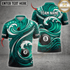 Maxcorners Eight Ball Ocean Crest Waves Billiards Shirt Multicolor Customized Name, Team Name 3D Shirts