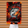 Maxcorners Striped Bass Fishing Burning Water Energy Style Personalized Name 3D Poster
