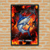 Maxcorners Blue Marlin Fishing Firestorm Action Pose Personalized Name 3D Poster