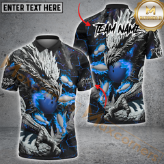Maxcorners Dragon's Inferno Bowling Jersey Multicolor Option Personalized Name, Team Name 3D Polo Shirt