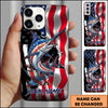Maxcorners Fishing Phone Case Patriotic Style Personalized Name Phone Case (8 Fish Species)
