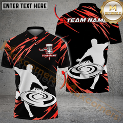 Maxcorners Disc Golf Power Throw Polo Personalized Name, Team Name 3D Shirt (4 Colors)