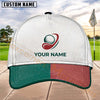 Maxcorners Golf Ball Swing Logo Split Brim Personalized Name 3D Cap (4 Colors)
