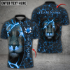 Maxcorners Lion Magma Pattern Bowling Jersey Multicolor Option Customized Name, Team Name 3D Polo Shirt