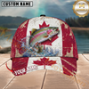 Maxcorners Fishing Canada Flag Personalized Name 3D Cap