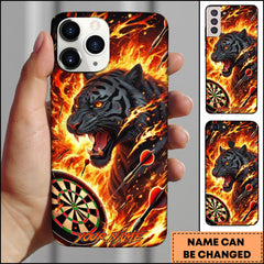 Maxcorners Darts Fire Black Panther Dartboard Personalized Name Phone Case