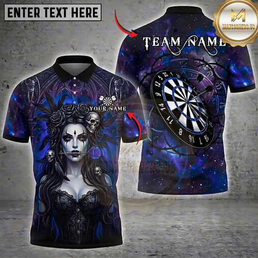 Maxcorners Darts Gothic Queen Cosmic Dartboard Multiple Options Personalized Name, Team Name 3D Shirt