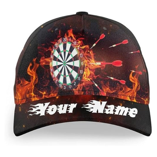 Maxcorners Custom Flame Darts 3D Baseball Cap, Custom Darts Caps Hats LM0402