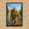 Maxcorners Northern Pike Fishing Bigfoot Wild River Hunter Style Personalized Name 3D Poster