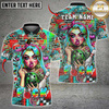 Maxcorners Bowling Punk Girl Graffiti Wall Bowling Ball Tattoo Style Multicolor Customized Name, Team Name 3D Shirts