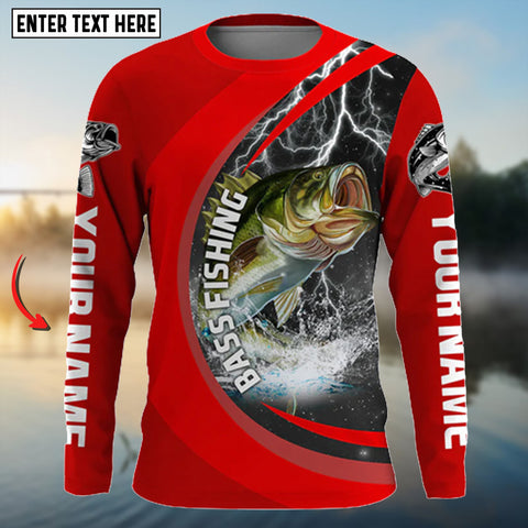 Maxcorners Largemouth Bass Fishing Customize Name 3D Shirt