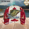 Maxcorners Fishing Canada Flag Personalized Name 3D Cap