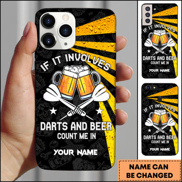 Maxcorners If It Involves Darts And Beer Count Me In Personalized Name 3D Phone Case