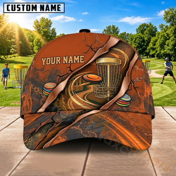 Maxcorners Disc Golf Orange Forest Flying Disc Personalized Name 3D Cap