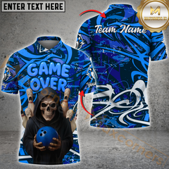 Maxcorners Grim Reaper Game Over Bowling Jersey Multicolor Customized Name, Team Name 3D Shirts