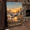 Maxcorners Moose Hunting Mountain Sunrise Lake Personalized Canvas Wall Art