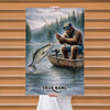 Maxcorners Striped Bass Fishing Bigfoot Quiet Waters Style Personalized Name 3D Poster