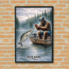 Maxcorners Striped Bass Fishing Bigfoot Quiet Waters Style Personalized Name 3D Poster