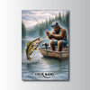 Maxcorners Largemouth Bass Fishing Bigfoot Morning Catch Scene Style Personalized Name 3D Poster