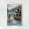 Maxcorners Largemouth Bass Fishing Bigfoot Morning Catch Scene Style Personalized Name 3D Poster
