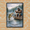 Maxcorners Largemouth Bass Fishing Bigfoot Morning Catch Scene Style Personalized Name 3D Poster