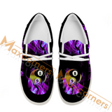 Maxcorners Billiard Purple Heavenly Flame  Personalized Name Canvas Loafer Shoes