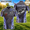Maxcorners Disc Golf Flying Disc & Basket Graphic with Abstract Wave Pattern Multicolor Customized Name, Team Name 3D Shirts
