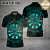 Maxcorners Darts Shirt – Dark Deer Skull Dartboard Red Lightning Art – Multioptions Personalized Name, Team Name 3D Shirt (4 Colors)