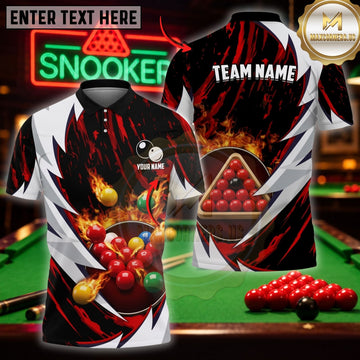 Maxcorners Pool Game Top Fierce Scratch Marks Art Multicolor Customized Name 3D Shirt