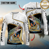 Maxcorners White Marble & Gold Trim Mahi Mahi Splash Heartbeat Line Personalized Name, Team Name 3D Long Sleeve Shirt