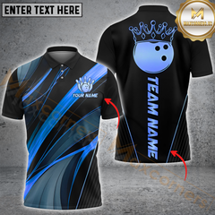 Maxcorners Bowling Golden Strike Multicolor Customized Name, Team Name 3D Shirts
