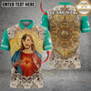 Maxcorners Bowling And Pins Jesus Sacred Heart Customized Name, Team Name 3D Shirt (4 Colors)