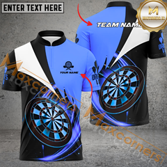 Maxcorners Thunder Lightning Pattern Darts Jersey Multicolor Option Customized Name, Team Name 3D Polo Shirt