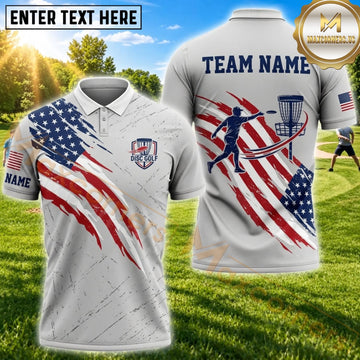 Maxcorners Disc Golf American Flag Player Basket Personalized Name 3D Unisex Shirt