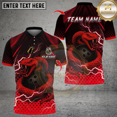 Maxcorners Bowling Thunder Snake Multicolor Customized Name, Team Name 3D Shirts