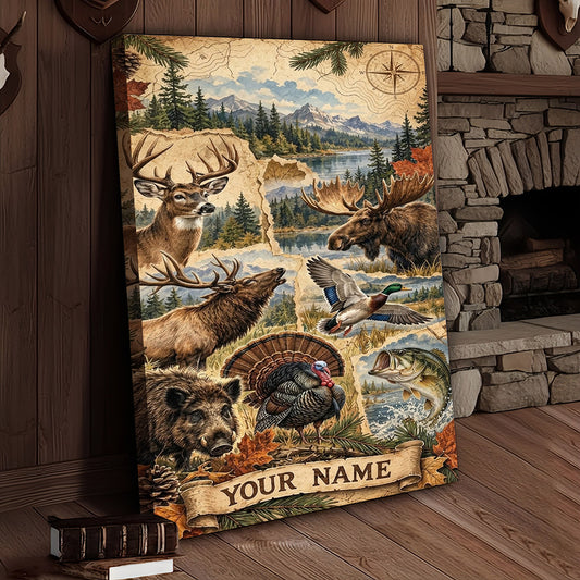 Maxcorners Duck Hunting Mallard Sunset Marsh Personalized Canvas Wall Art