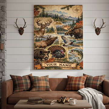 Maxcorners Duck Hunting Mallard Sunset Marsh Personalized Canvas Wall Art