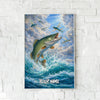 Maxcorners Spotted Bass Fishing Ocean Wave Sky Style Personalized Name 3D Poster