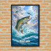 Maxcorners Spotted Bass Fishing Ocean Wave Sky Style Personalized Name 3D Poster
