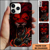 Maxcorners Bowling Fierce Lion Fire Pins Multicolor Personalized Name 3D Phone Case