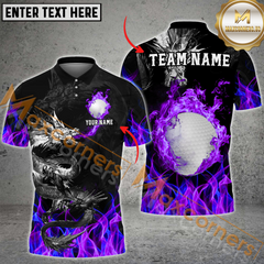 Maxcorners Golf Dragon Flame Multicolor Option Customized Name, Team Name 3D Polo Shirt