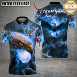 Maxcorners Flaming Eagle Golf Polo Shirt, Customized Name & Team Name 3D Shirts (4 Colors)
