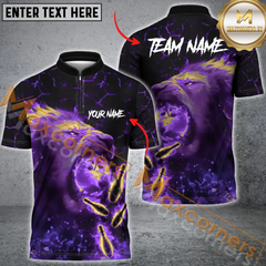 Maxcorners Fire Lion Bowling Jersey Multicolor Option Customized Name, Team Name 3D Polo Shirt