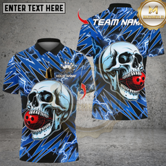 Maxcorners Lightning Thunder Skull Bowling Multicolor Customized Name, Team Name 3D Shirts