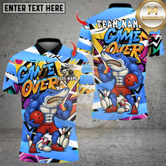 Maxcorners Bowling Game Over Muscle Shark Multicolor Customized Name Team Name 3D Shirts