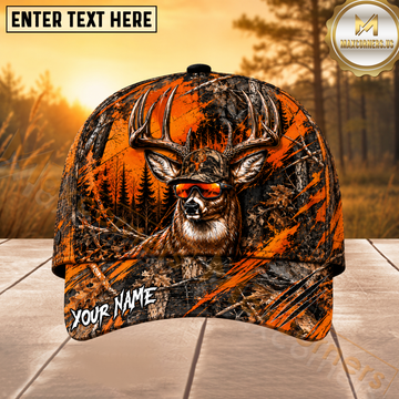 Maxcorners Deer Hunting Orange Sunglasses Personalized 3D Cap