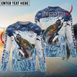 Maxcorners Trout Fishing Blue Clear Camo Sport Personalized Name, Team Name 3D Long Sleeve Shirt