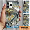 Maxcorner Fishing Compass Water Splash Personalized Name 3D Phone Case (10 Fish Species)