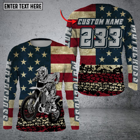 Maxcorners Motorcycle Enthusiast Personalized Name 3D Shirt