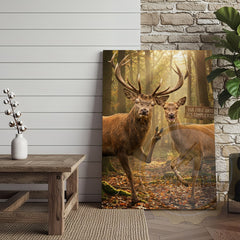 Maxcorners Funny Deer Dating Canvas Wall Art - First Date Complicated Humor Print